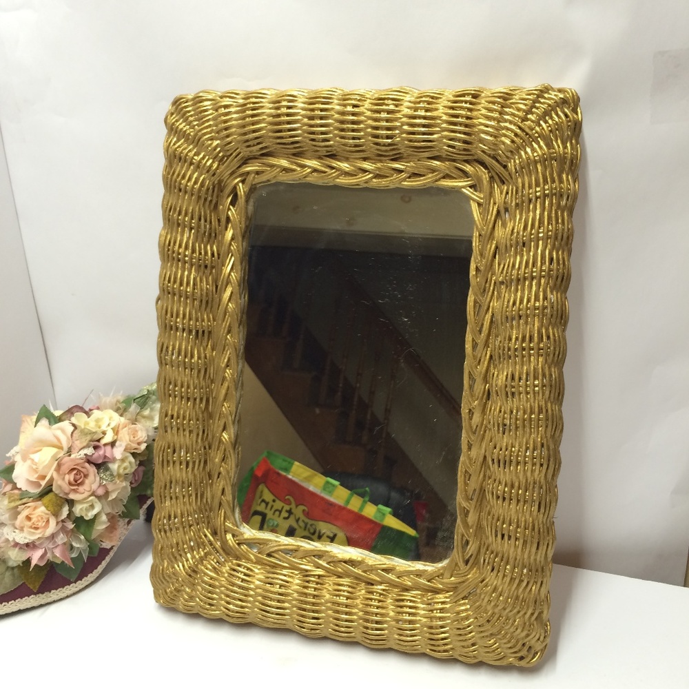 Gorgeous Vintage Hand Painted Gold Mirror